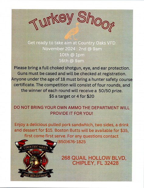 Turkey Shoot Flyer.  Text on the flyer is in the news article above.